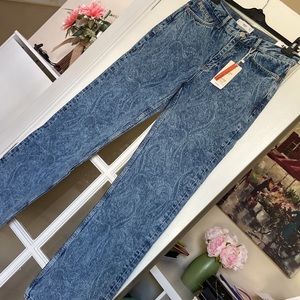 Mango Blue Patterned Women Jeans